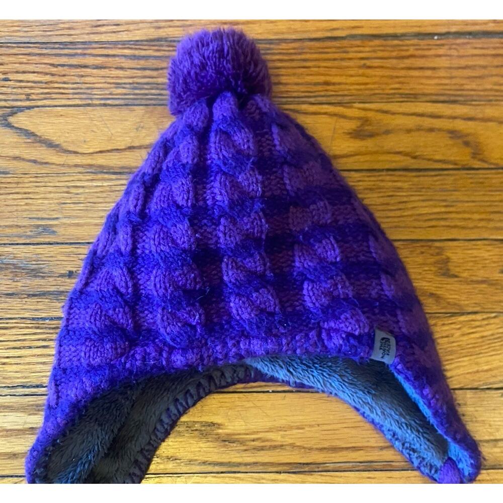 The North Face Beanie Hat Winter Unisex One Size Purple Black - Picture 3 of 6
